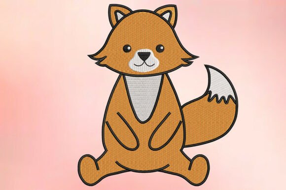 Download Cute Sitting Fox Embroidery Design - Embroidery design Collection