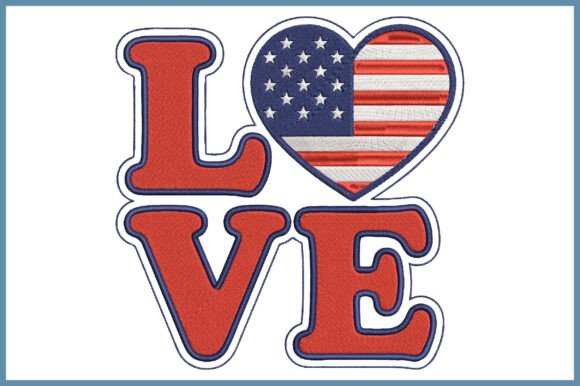 Download 4th of July Love Embroidery Design - Embroidery design Collection