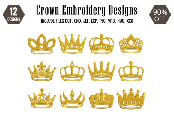 Download Royal Crown Embroidery Design - Embroidery design Collection