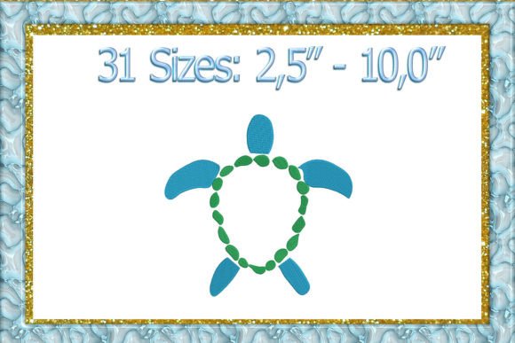 Download Turtle Monogram Frame Embroidery Design - Embroidery design Collection