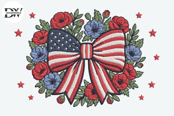 Download Patriotic Bow Embroidery Design - Embroidery design Collection