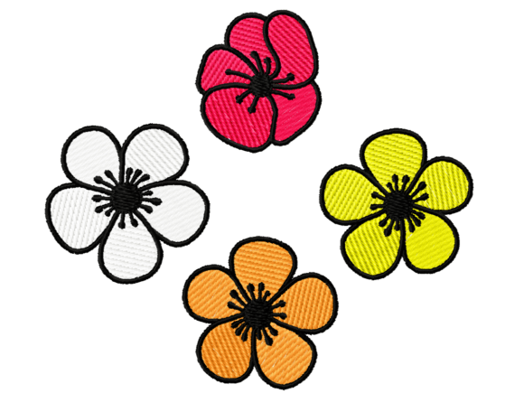 Download Colorful Flower Embroidery Designs - Embroidery design Collection