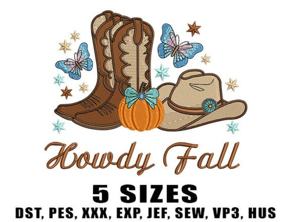 Download Cozy Fall Cowboy Embroidery Design - Embroidery design Collection