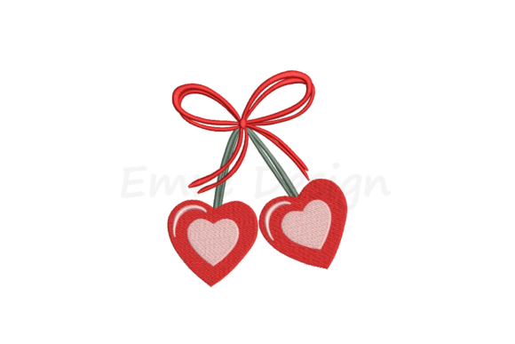 Download Coquette Cherry Heart Embroidery Design - Embroidery design Collection