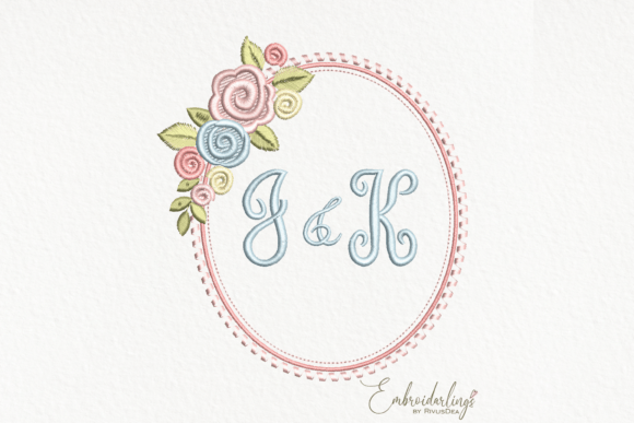 Download Floral Monogram Frame Embroidery Design - Embroidery design Collection