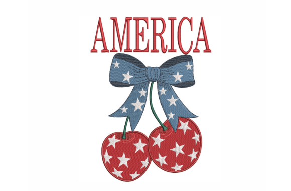 Download America Cherries Embroidery Design - Embroidery design Collection