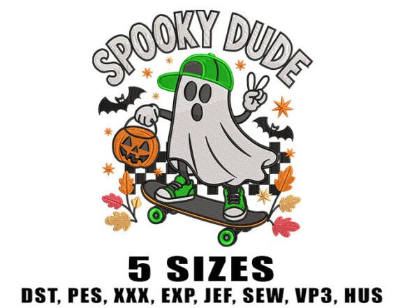 Download Boy Skateboard Ghost Embroidery Design - Embroidery design Collection