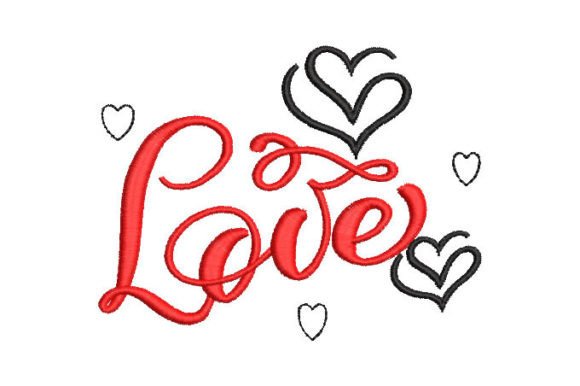 Download Letter Love with Heart Embroidery Design - Embroidery design Collection