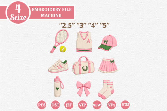 Download Mini Tennis Embroidery Design Bundle - Embroidery design Collection