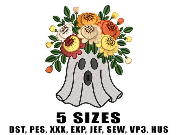 Download Floral Sheet Ghost Embroidery Design - Embroidery design Collection