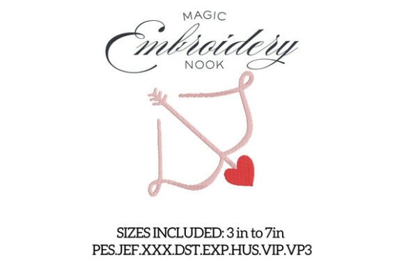 Download Heart Arrow Digital Embroidery Design - Embroidery design Collection
