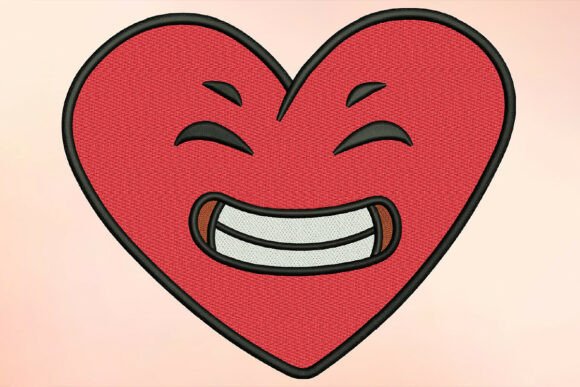 Download Grinning Heart Embroidery Design - Embroidery design Collection