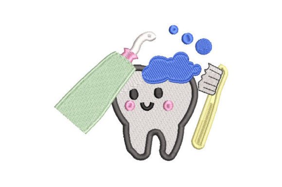Download Tooth and Brush Embroidery Designs - Embroidery design Collection