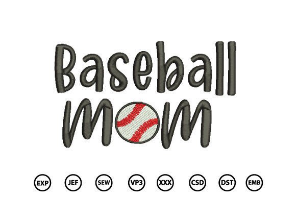 Download Baseball Mom Embroidery Design - Embroidery design Collection