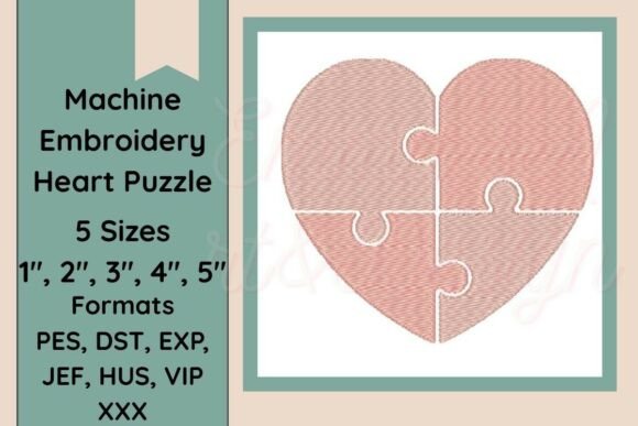 Download Heart Puzzle Machine Embroidery Design - Embroidery design Collection
