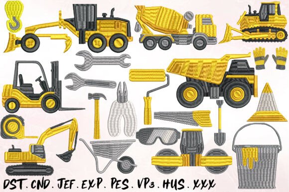 Download Construction Machinery Embroidery Design - Embroidery design Collection