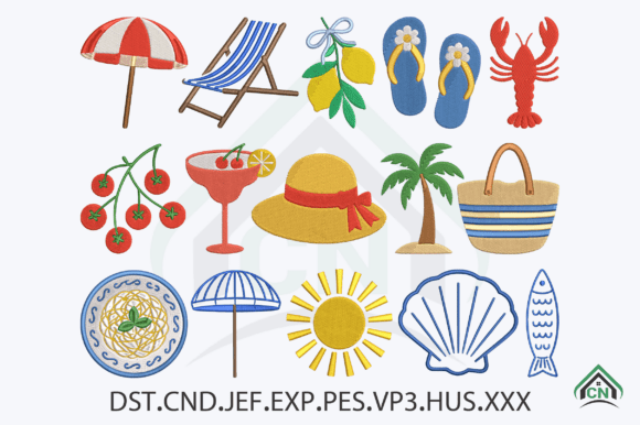 Download Italian Summer Mini Embroidery Designs - Embroidery design Collection