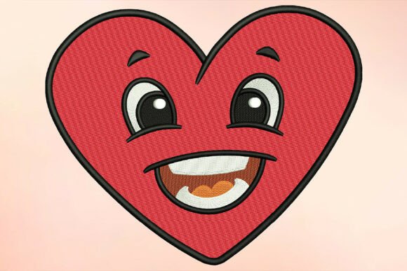 Download Grinning Heart Embroidery Design - Embroidery design Collection