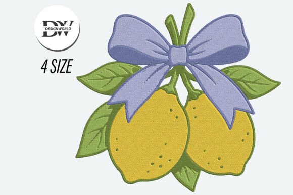Download Lemon Bow Embroidery Design - Embroidery design Collection