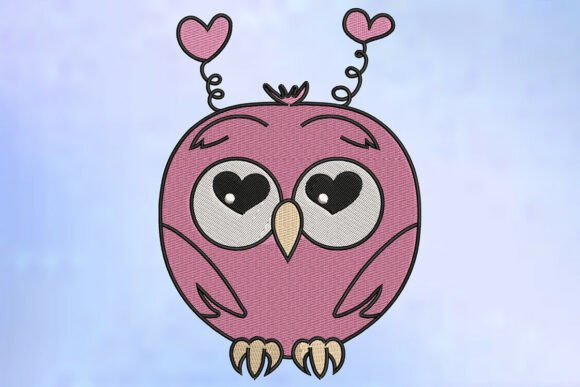 Download Love-Struck Baby Owl Embroidery Design - Embroidery design Collection