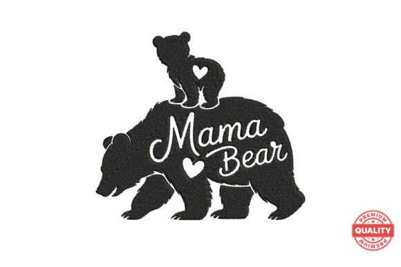 Download Mother and Baby Bear Embroidery Design - Embroidery design Collection