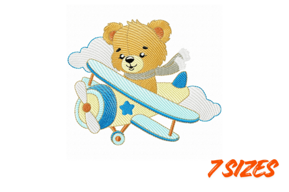 Download Cute Teddy Pilot Embroidery Design - Embroidery design Collection