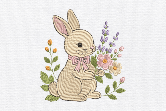 Download Floral Bunny Embroidery Design - Embroidery design Collection