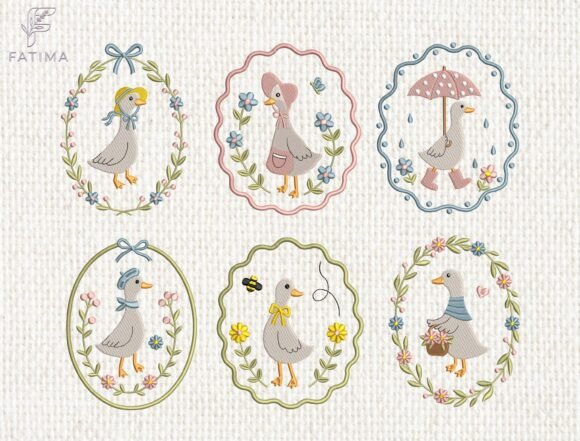 Download Vintage Goose Embroidery Design Set - Embroidery design Collection