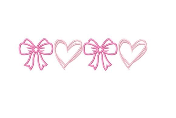 Download Bow and Heart Embroidery Design - Embroidery design Collection
