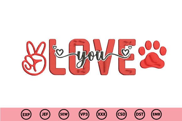 Download Love Embroidery Design - Embroidery design Collection