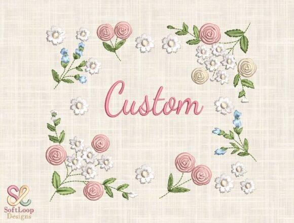 Download Custom Floral Name Embroidery Design - Embroidery design Collection