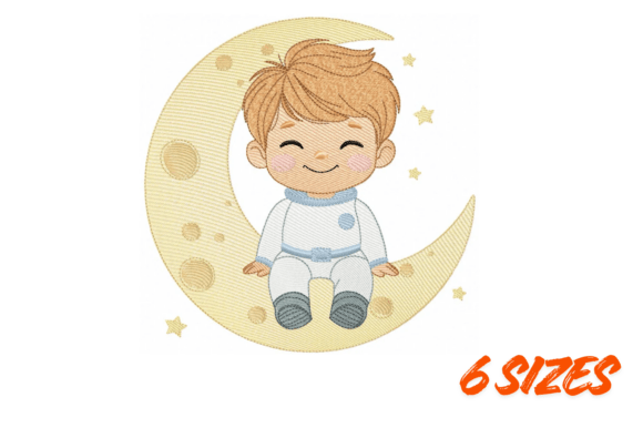 Download Moon Baby Embroidery Design Art - Embroidery design Collection