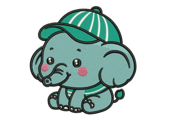 Download Cute Baby Elephant Embroidery Design - Embroidery design Collection