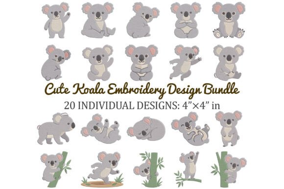 Download Cute Koala Embroidery Design Bundle - Embroidery design Collection