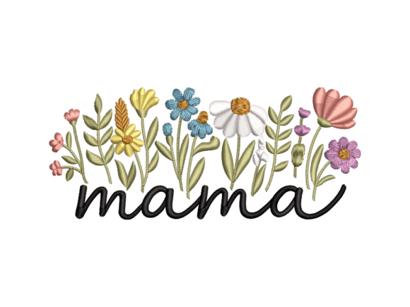 Download Mama Flower Embroidery Design - Embroidery design Collection