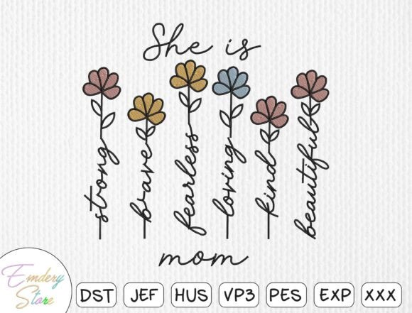 Download She is Mom Embroidery Design - Embroidery design Collection