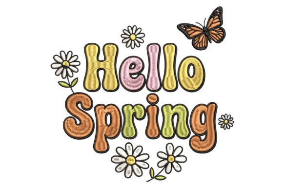Download Hello Spring Embroidery Designs - Embroidery design Collection